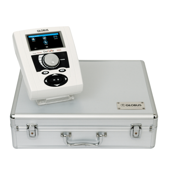 Gray aluminum case to transport Globus devices (Diacare 5000, Diathermy Globus Beauty 6000)